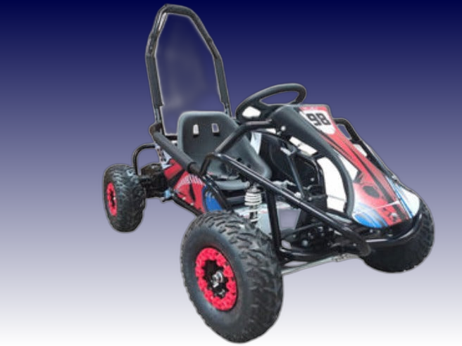 48V 1000W Single Seat Electric Go-Kart Full Suspension