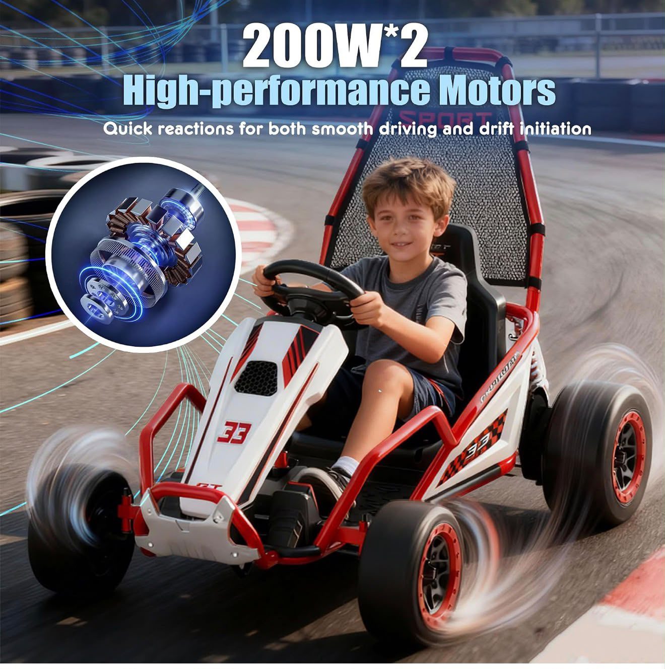 24V Drift Kids Go-Kart - Image 8