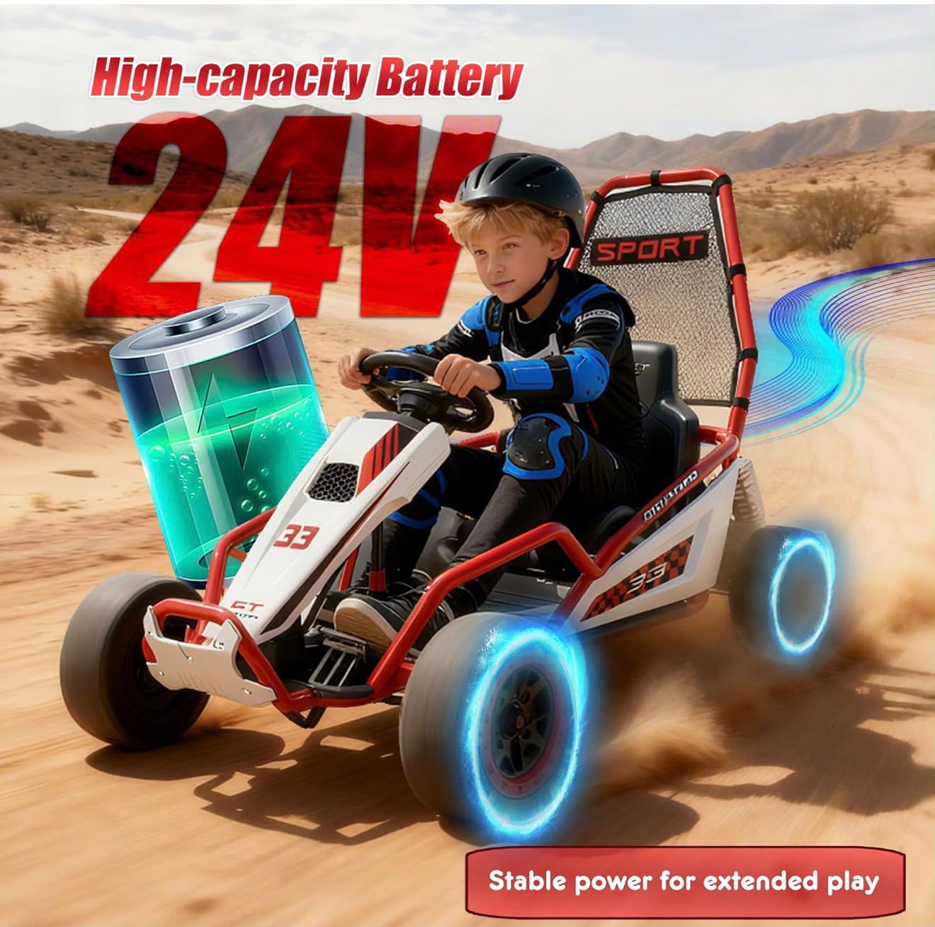 24V Drift Kids Go-Kart - Image 6