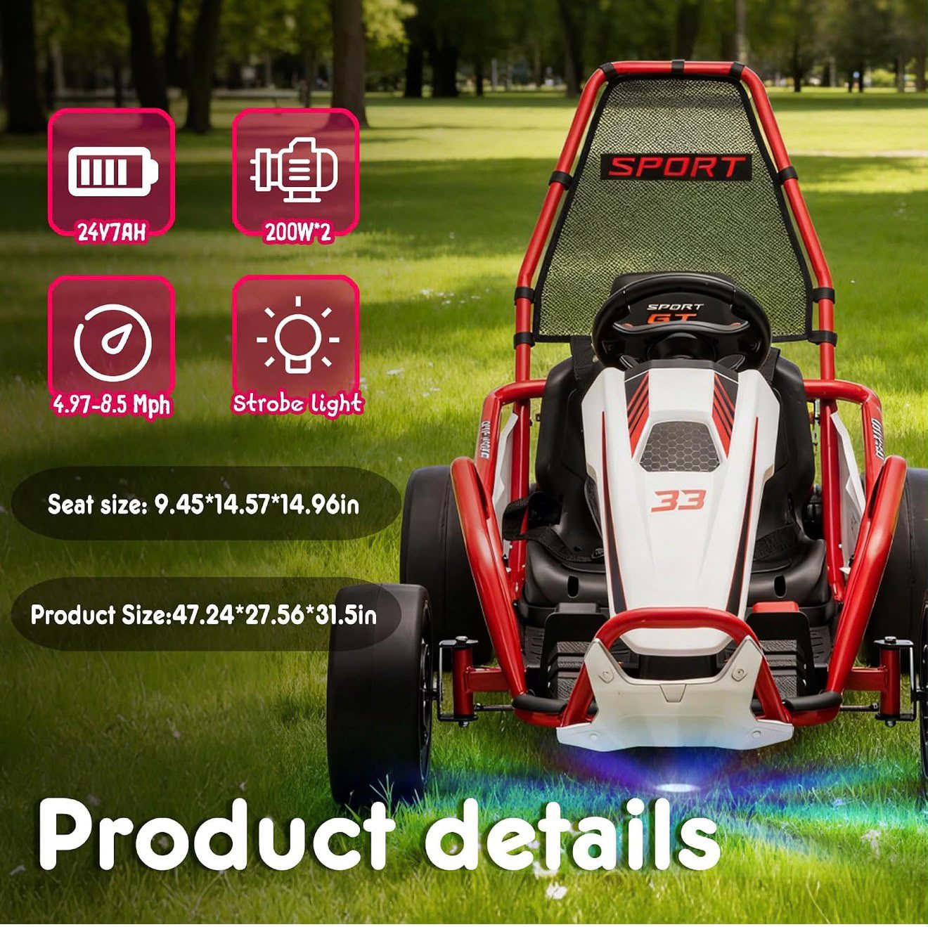 24V Drift Kids Go-Kart - Image 5